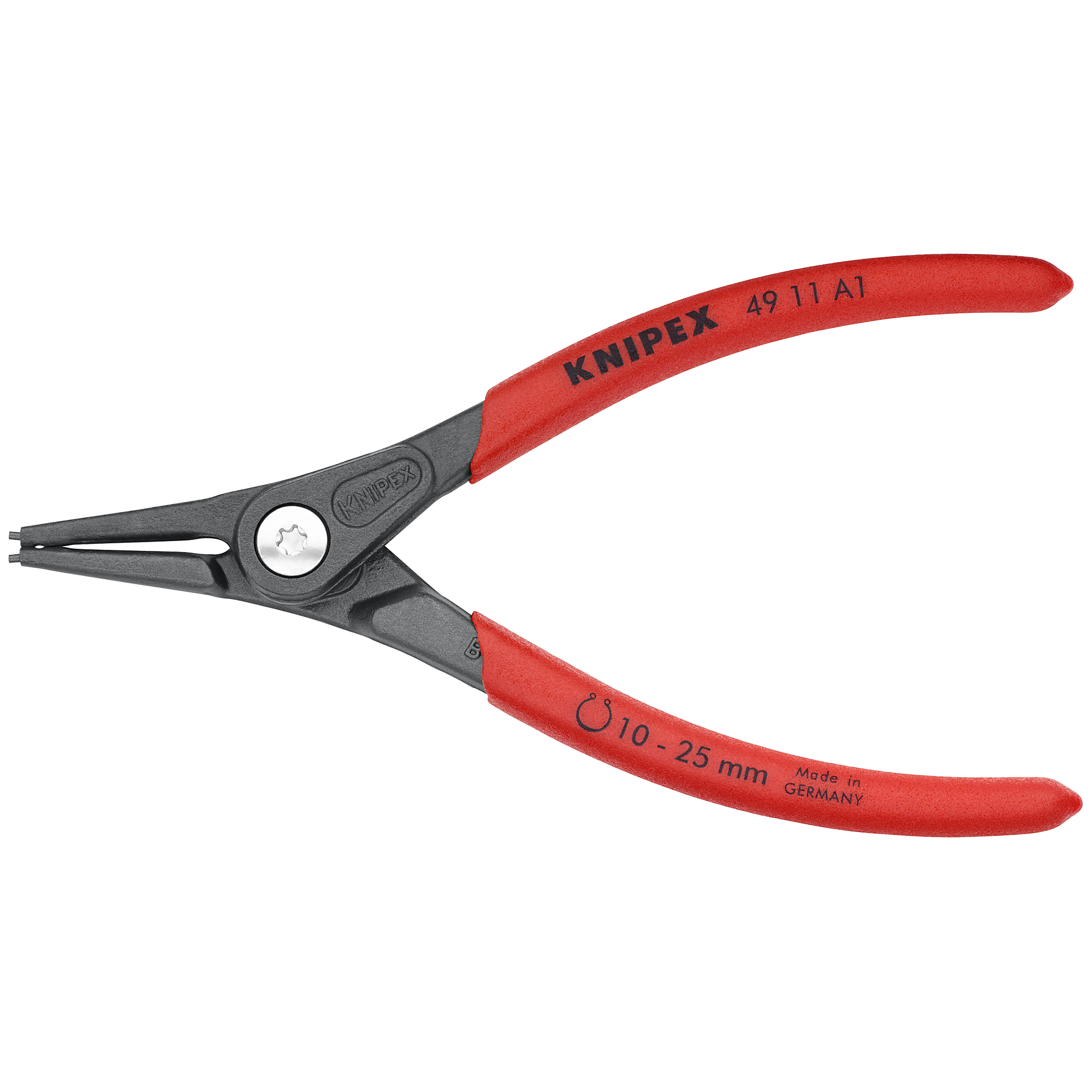 KNIPEX, Ext Precision Snap Ring Pliers, 3/64 tip, 5.5in., Pieces (qty.) 1 Material Steel, Model# 49 11 A1